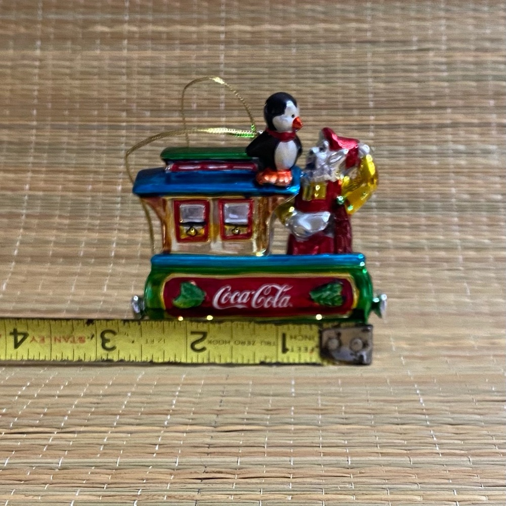 CocaCola Train Christmas Ornament w/ Cute Penguin - Picture 8 of 8